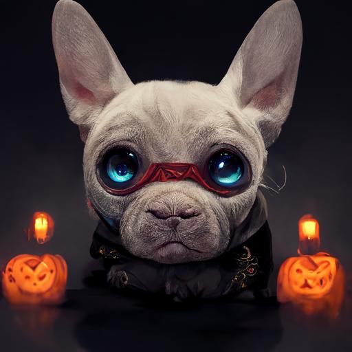 cute french bulldog in a halloween costume