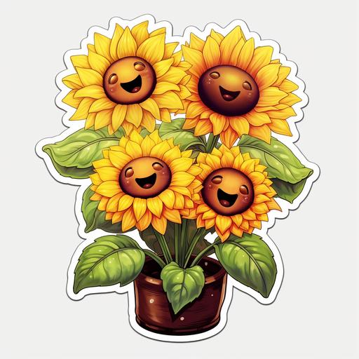 cute frogs dancing around sunflower sticker