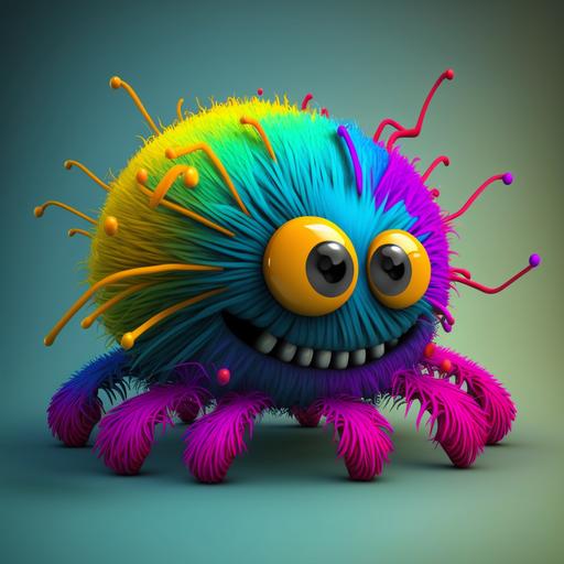 cute funny cartoon spider, very bright colors --v 4