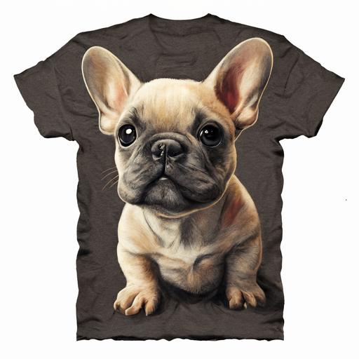 cute funny realistic french bulldog tshirt design