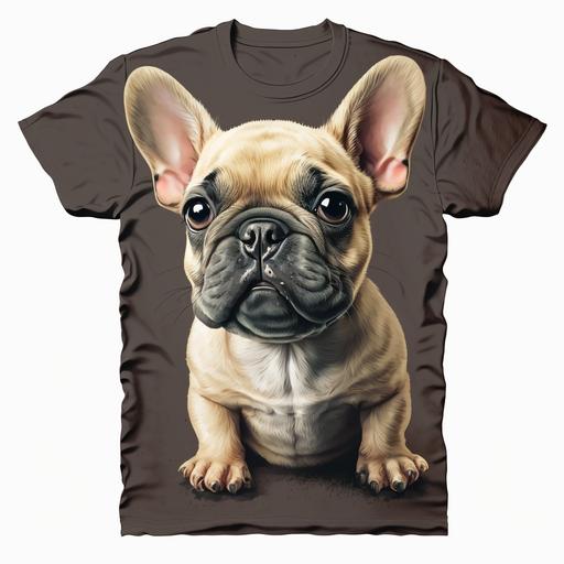 cute funny realistic french bulldog tshirt design