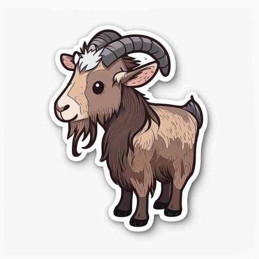 cute goat, sticker, vector, white background