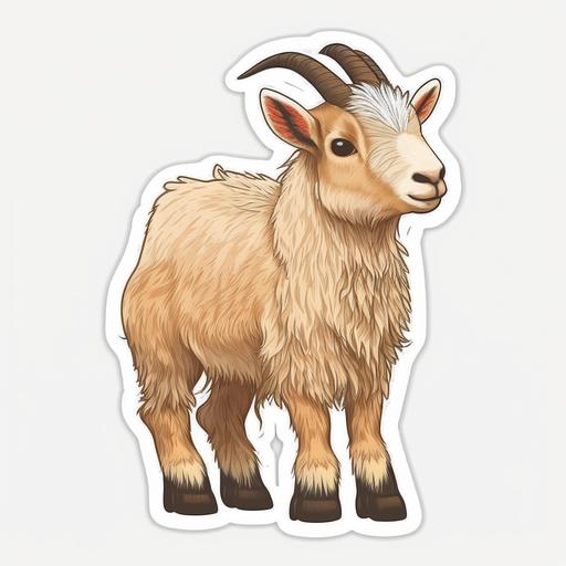 cute goat sticker, white background