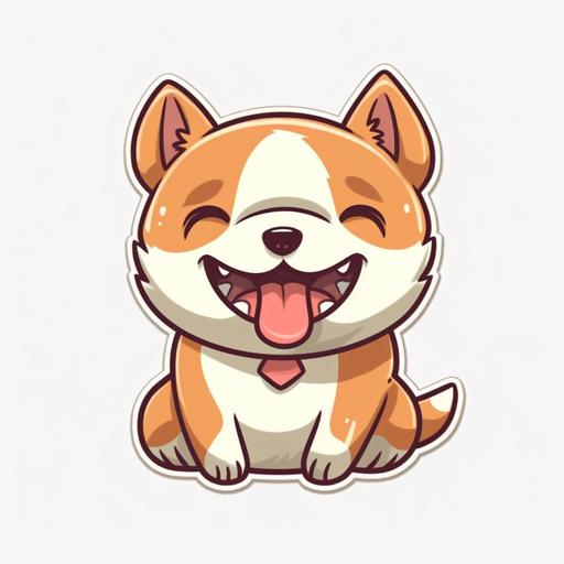 cute kawaii dog, happy and smiling, bold line, clipart, sticker, white background, no shadow, 8k detail --s 750 --v 5 --q 2 --v 5 --s 750 --q 2