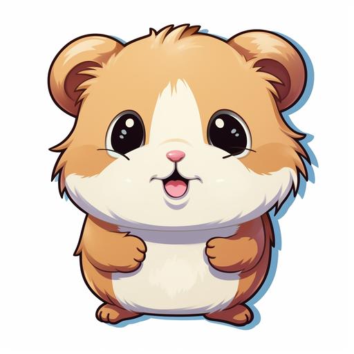 cute, kawaii hamster, fluffy, cartoon, sticker