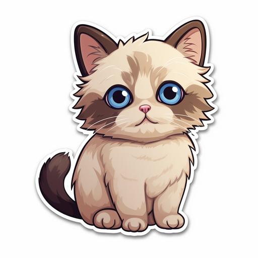 cute kawaii ragdoll kitten sticker image
