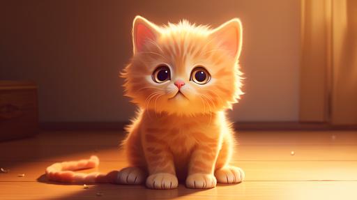 cute kitten cartoon --ar 16:9