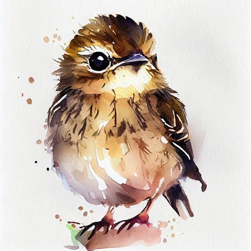 cute little bird macow, Sketch, Watercolor --v 4 --upbeta --v 4