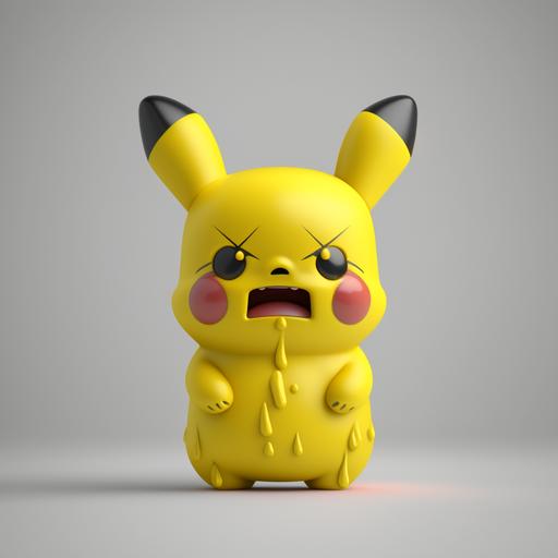 cute minimalistic creepy Pikachu art toy character, high end, character design --v 4 --q 2 --v 4 --q 2
