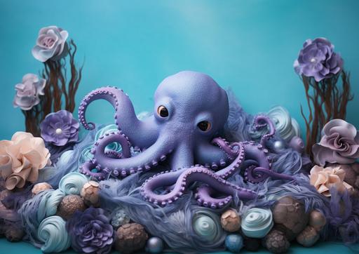 cute octopus backdrop props newborn photoshoot --v 5.2 --ar 7:5