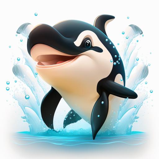 cute orca, cartoon