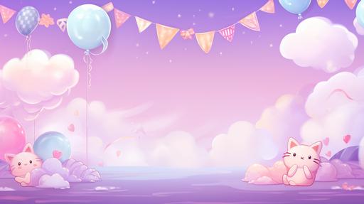 cute pastel party theme twitch banner background --ar 16:9