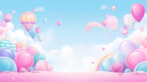 cute pastel party theme twitch banner background --ar 16:9