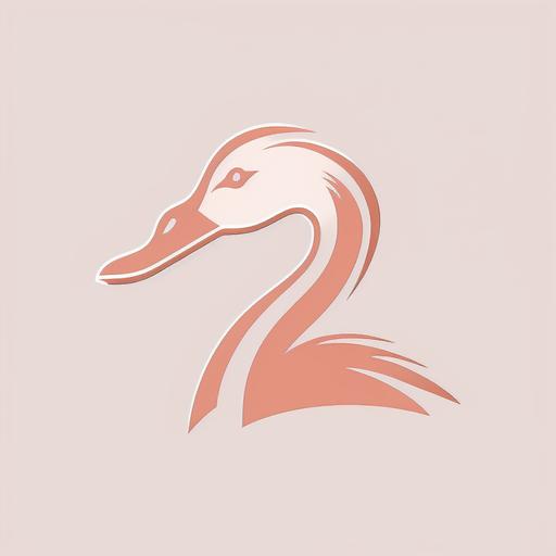 cute pink goose logo, minimalist, no black color