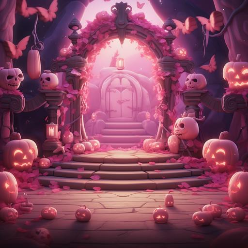 cute pink halloween backdrop 5k image