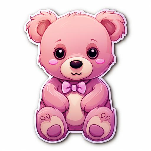 cute pink teddy bear sticker