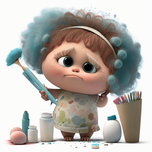 cute professional polly with crafts like paper brusher paint glue png
