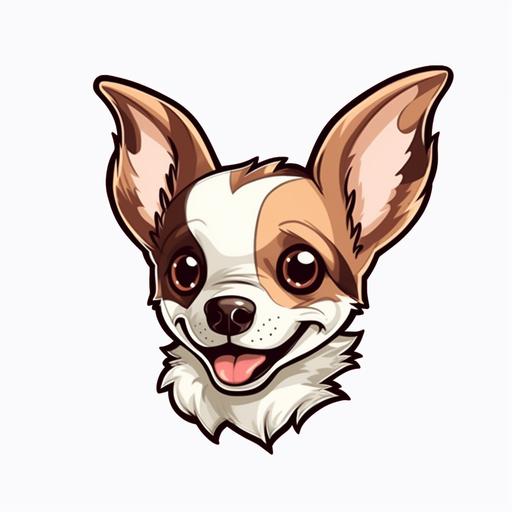 cute puppie chihuahua mexican face, smile, clipart, cartoon, element, white background --v 5.1 --q 2 --s 750