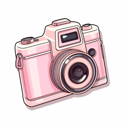 cute, simple, light pink Instax camera sticker