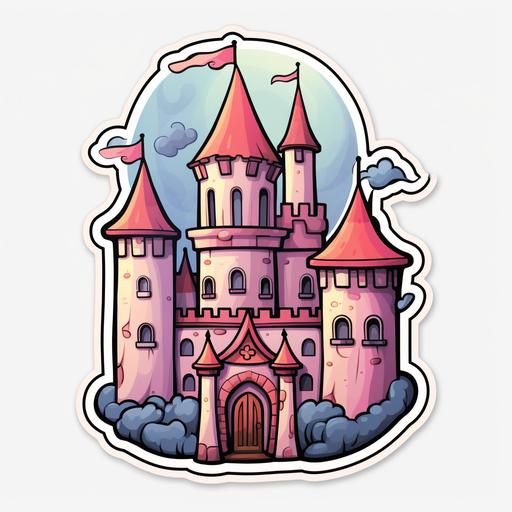 cute villian castle sticker