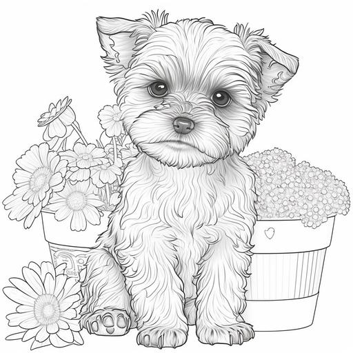 cute yorkie puppy coloring pages