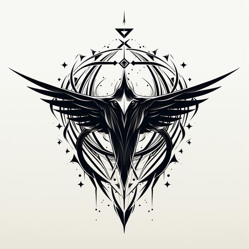 cyber sigil swallow tattoo, png, black and white