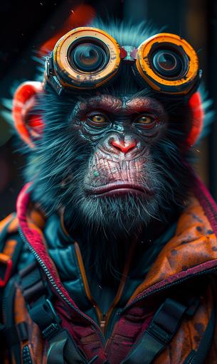 cyberpunk baboon, bioluminescent vinicunca features, neon red and blue nose, deep yellow beard, maya render, after effects, highly detailed, illustration, autodesk 3d cgi, davinciresolve, 8k, houdini --style raw --ar 3:5 --s 750 --v 6.0