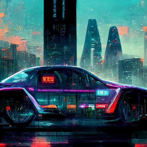 cyberpunk honda civic eg in futuristic city