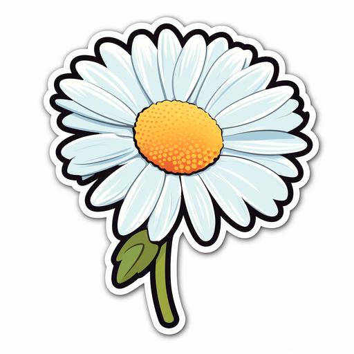 daisy cartoon style sticker