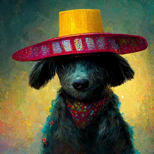 dancing dog wearing sombrero