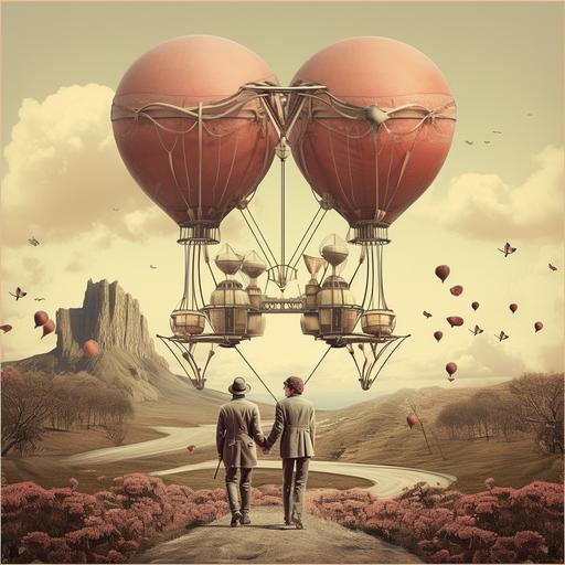 image love in vintage poster style surrealism