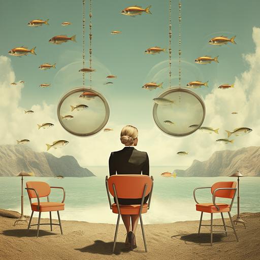 image of success in vintage poster style surrealism