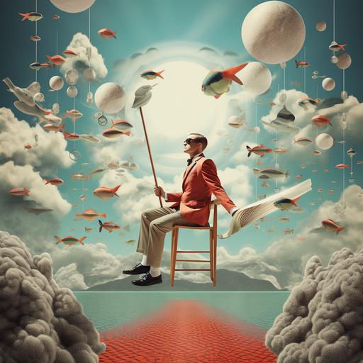 image of success in vintage poster style surrealism