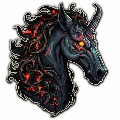 dark demon unicorn sticker