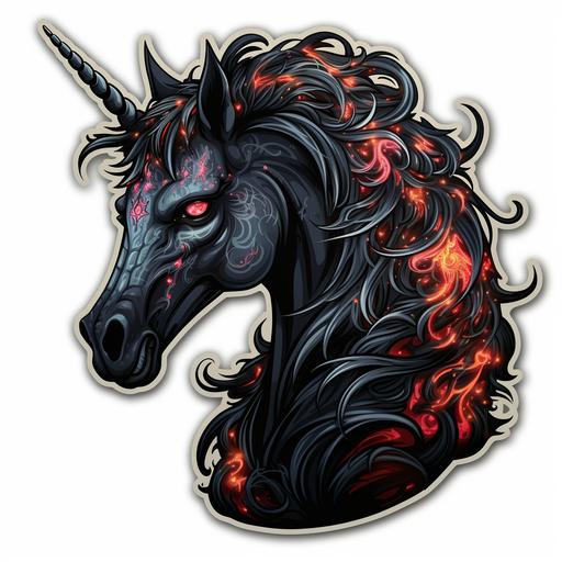 dark demon unicorn sticker