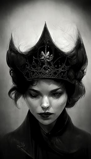 dark evil queen, intricate crown :: noir style, photorealistic —ar 9:16