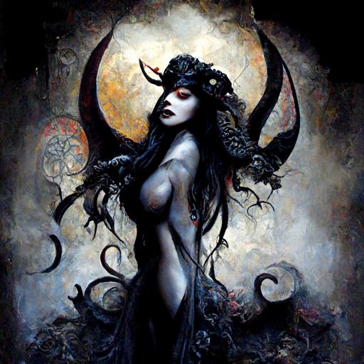 dark goddess lilith, full of power, wall decor, witchy art, wall art, altar art