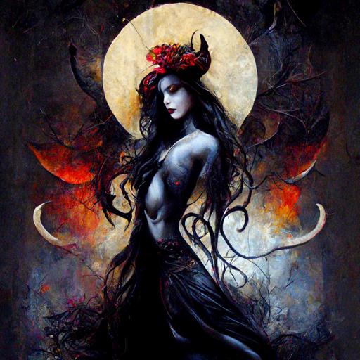 dark goddess lilith, full of power, wall decor, witchy art, wall art, altar art