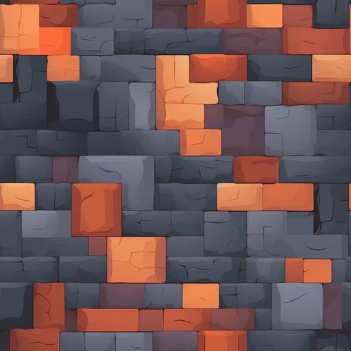dark grey rectangle castle wall of bricks of different sizes stylized hard brush painted texture, flat design game, 3 colors on one brick --no lighting --tile