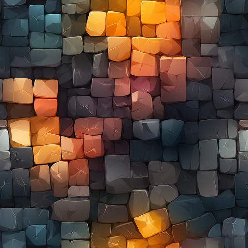 dark grey rectangle castle wall of bricks of different sizes stylized hard brush painted texture, flat design game, 3 colors on one item --no lighting --tile --s 580