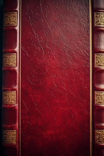dark red matte vintage leather book cover, no lettering, gold edges --no mock up --ar 2:3