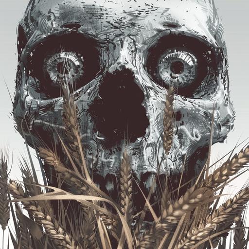 death by crop circles, 2d vector art logo --chaos 12 --weird 64
