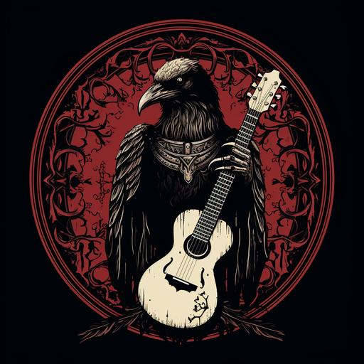 death crow middle ages band Bass Guitar logo