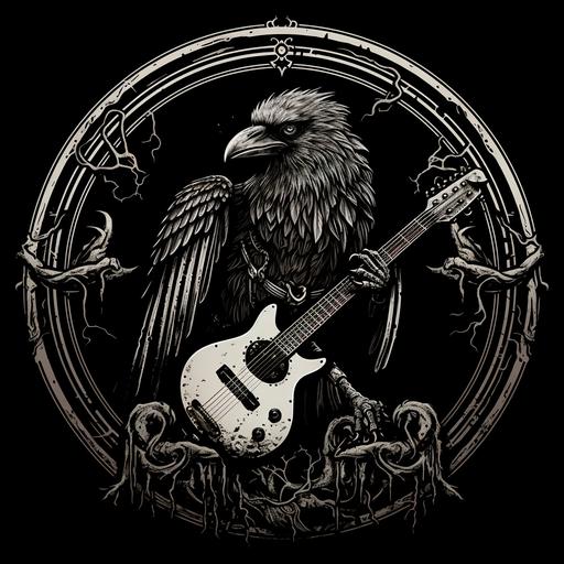 death crow middle ages band electric guitar Drums Bass Guitar logo