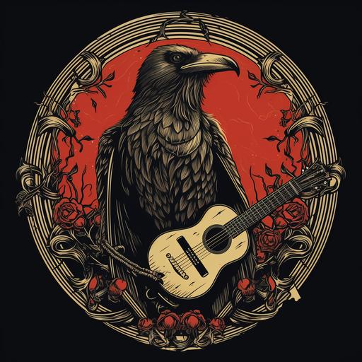 death crow middle ages band electric guitar logo