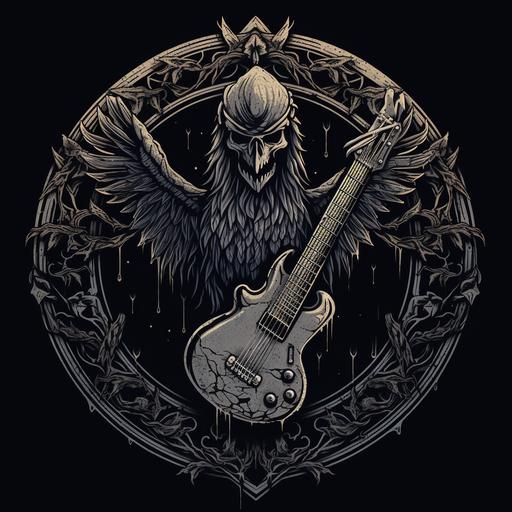 death crow middle ages band electric guitar logo