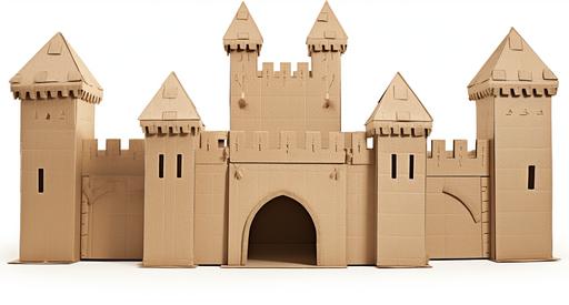 fantasy construct, corrugated cardboard kingdom, cardboard castle, cardboard king --ar 39:21 --c 44 --s 69 --v 5.2