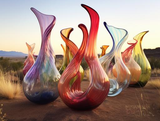 desertpunk colorful glass vases, by Dale Chihuli --ar 4:3