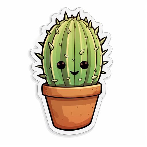 desertpunk cute punk cactus inspired by Jon Klassen and Atey Ghailan, isolated on white background, sticker, SVG --style raw