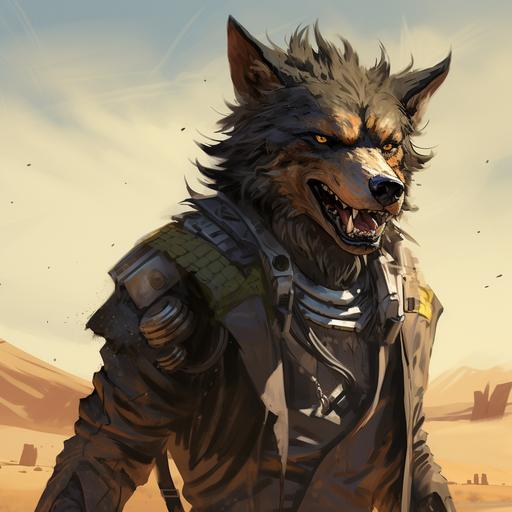 desertpunk werewolf character